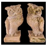 Pair of Cast Owl on Book Bookends