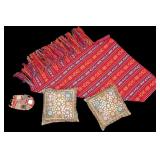 Indian Shisha Embroidered Mirror Pillows w/ Bag
