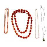 Coral and Green Hardstone Jewelry