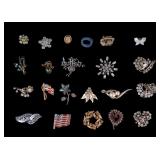 Vintage Coro Rhinestone and Other Brooches