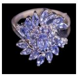 Tanzanite and Sterling Silver Ring