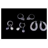 Three pairs of Sterling Silver Earrings