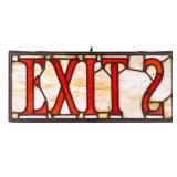 Vintage Stained Glass Exit Sign