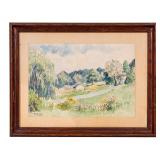 Vintage Framed Matted Signed Watercolor Landscape
