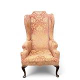 Early Velvet Embossed Wingback Armchair