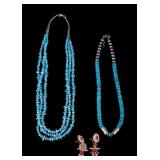 Turquoise Necklace w/ Native Style Earrings