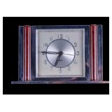 Jaz France 1930s Art Deco Chrome Clock w/ Bakelite