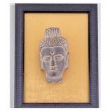 Stone Head of Buddah w/ Plaque