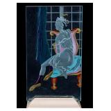 Art Nouveau Reverse Glass Painted Panel