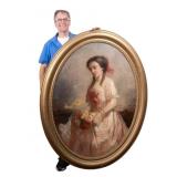 Large 19th Century O/C, Paris, Portrait