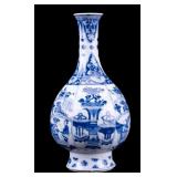 Chinese Blue & White Bottle Vase, Kangxi Period