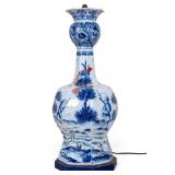 Large 18/19th C Delft Vase Table Lamp