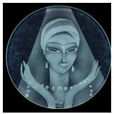 Art Nouveau Glass Plaque Signed & Numbered