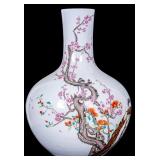 Large Chinese Famille Rose Porcelain Bottle Vase