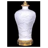 Chinese Blanc de Chine Porcelain Dragon Lamp