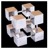 MCM Minimalist 8-Cube Chrome Small-Scale Sculpture