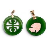 Jade and Coral Pendant