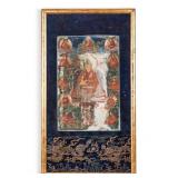 17/18th C Thangka with Silk Dragon Border