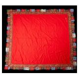 19thC Signed Kashmiri Red Patchwork Shawl/Jamawar