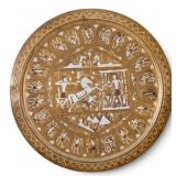 Egyptian Cairo Ware Mixed Metal Chariot Platter