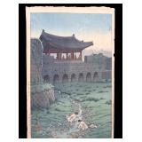 Japanese Woodblock Hwasa Gate Suwon Kawase Hasui