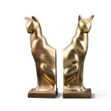 Bronze Art Deco Cat Bookends