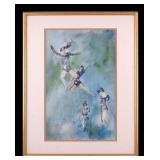 Signed Watercolor of Dancers