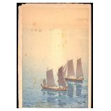 Japanese Woodblock Glittering Sea Hiroshi Yoshida
