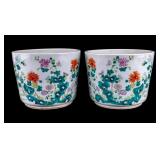 19/20th C Chinese Famille Rose Porcelain Planters