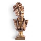 Albert Rolle Signed Bronze Bust of Woman
