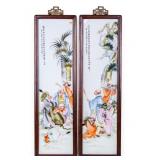 Pair of Famille Rose Plaques