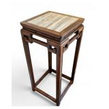 Chinese Hardwood Square Pedestal Table