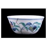 Antique Chinese Wucai Fruit Cup