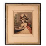 Signed Print of Period Woman