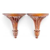 Pair, Italian Carved Wood Wall Shelves