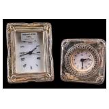 Sterling Silver Desk Clocks (2)