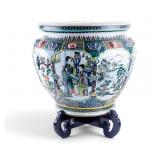 Large Chinese Famille Verte Porcelain Fishbowl