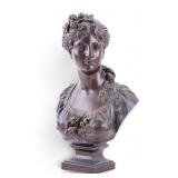 Signed Bronze Bronze of Young Woman, Rene Bulens