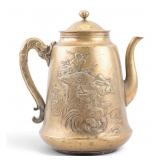 Chinese Brass/Copper High Relief Dragon Teapot