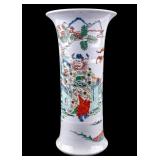 18th C Chinese Famille Verte Gu Narrative Vase