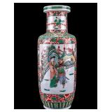 Chinese Famille Verte Porcelain Figural Vase