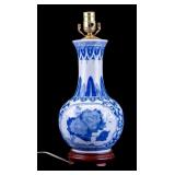Chinese Blue & White Vase Table Lamp Conversion