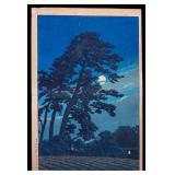 Japanese Woodblock Moon at Magome Kawase Hasui