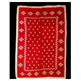 Indian Handwoven Flatweave Kilim Red & Cream Rug