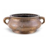 Chinese Bronze Twin-Handled Censer w/ Xuande Mark