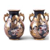 Pair of Antique Japanese Satsuma Vases