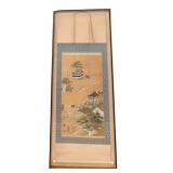 Large Framed Japanese Hanging Scroll
