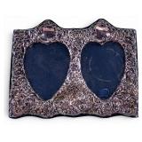 Vintage English Sterling Silver Double Heart Frame