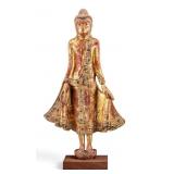 19th C Carved Standing Buddha
