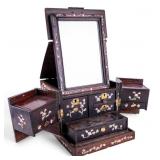Chinese Hardwood Mother of Pearl Vanity Box
